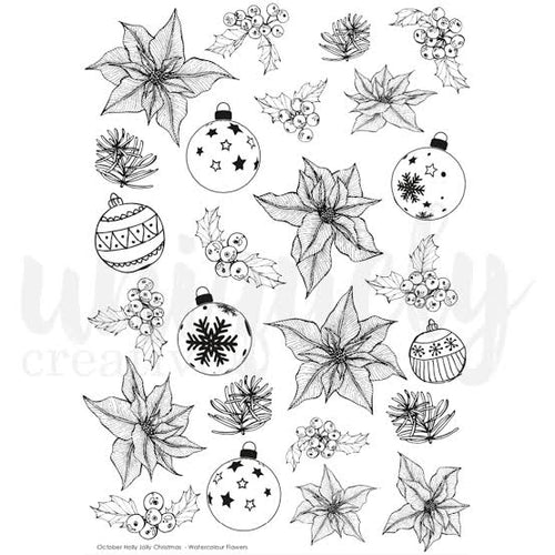 Holly Jolly Christmas Watercolour Flowers
