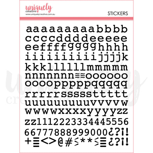 Puffy Black Lower Case Alpha Stickers