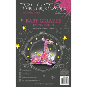 Baby Giraffe A5 Clear Stamp PI184 Pink Ink