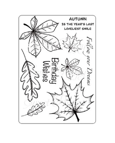 Autumn Leaves Clear Stamp by Sweet Poppy