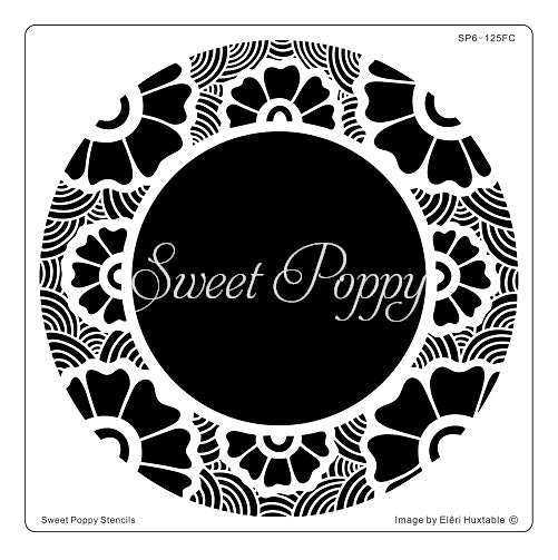 Retro Floral Aperture Circle Metal Stencil