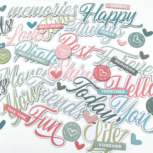 Tranquility Chipboard Word Set 49 & Market