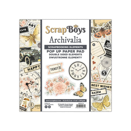 Archivalia 6x6 Scrapbooking Elements Pop Up Paper Pad Arch-11 Scrap Boys
