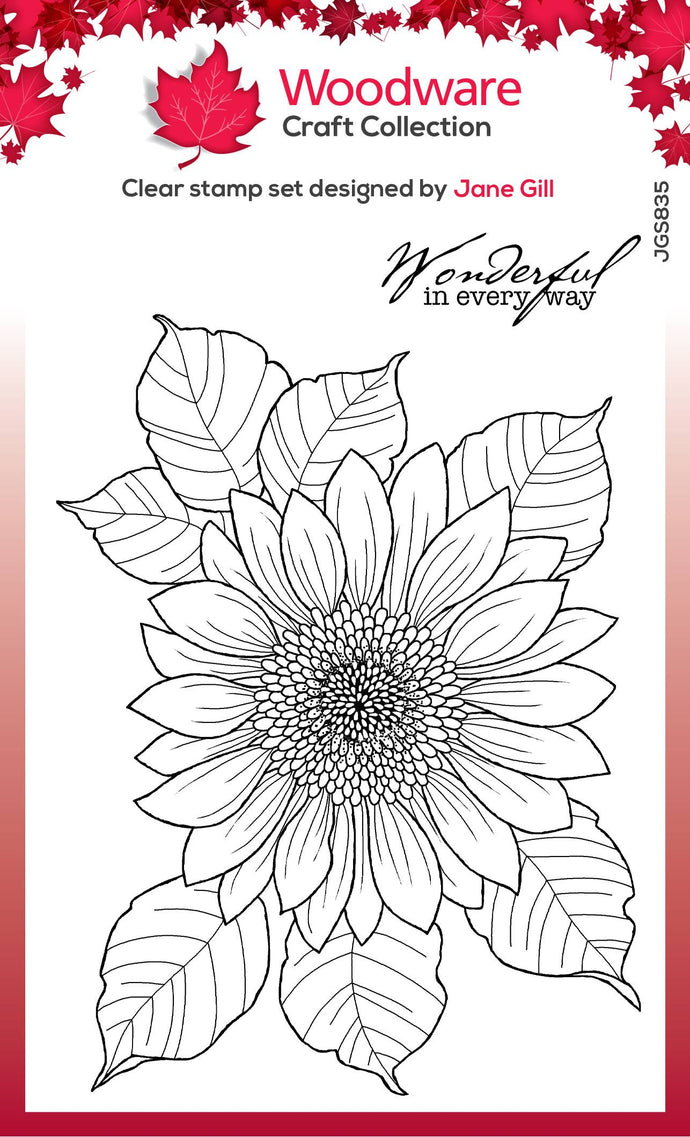 Sunflower Rays Floral Stamp Set JGS835 by Jane Gill