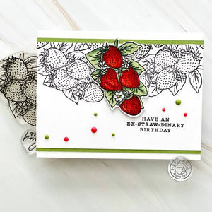 Florals Strawberries Clear Stamp CM540 Hero Arts