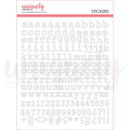 Puffy White Lower Case Alpha Stickers