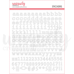 Puffy White Lower Case Alpha Stickers