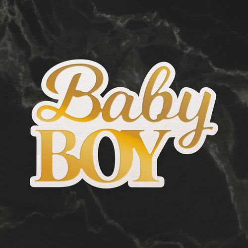Mini Cut, Foil & Emboss Die - Baby Boy Sentiment (1pc)