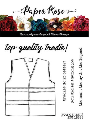 Tradie Vest Clear Stamp 18388 by Paper Rose