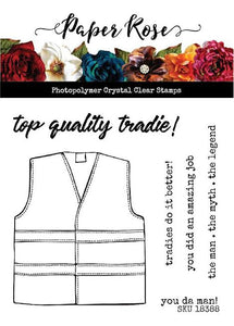 Tradie Vest Clear Stamp 18388 by Paper Rose