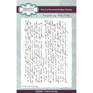 French Script A6 Rubber Stamp CER021
