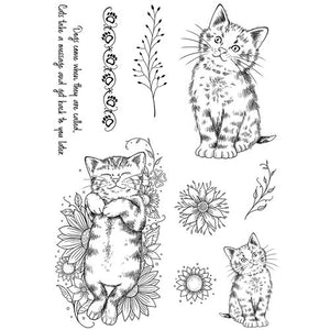 Kitten A6 Clear Stamp PI185 Pink Ink