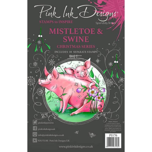 Mistletoe & Swine A5 Pink Ink Stamp Set