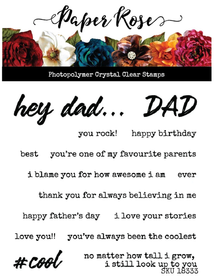 Hey Dad 4” x 4” Clear Stamp Set 18333