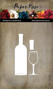 Wine Bottle and Glass 21036