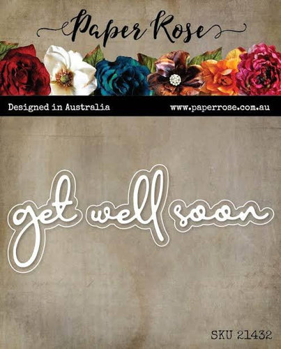 Get Well Soon Fine Script Layered Metal Die 21432 by Paper Rose