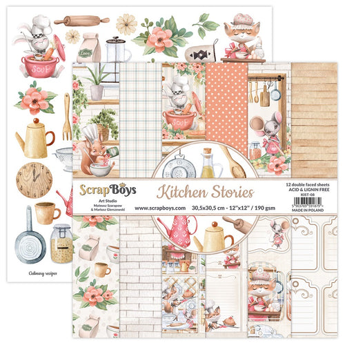 Scrap Boys Kitchen Stories 12 x 12 Paper Pad KIST-08