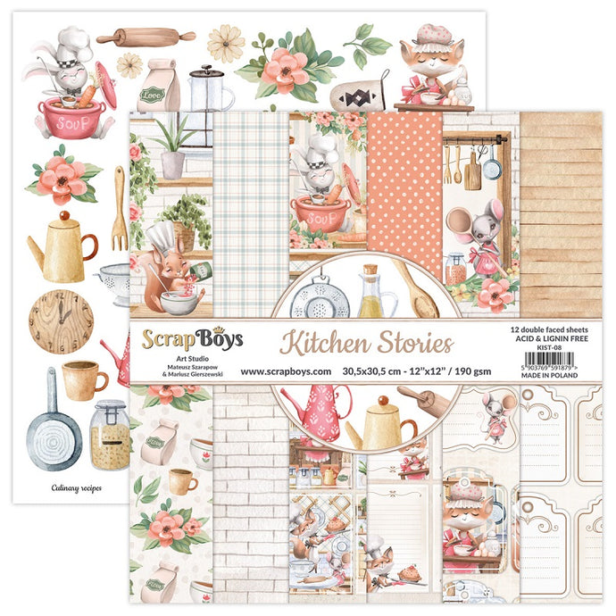 Scrap Boys Kitchen Stories 12 x 12 Paper Pad KIST-08