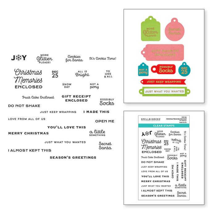 Christmas Memories Enclosed Clear Stamp Set STP-134 Spellbinders