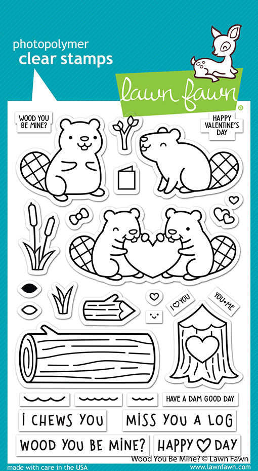 Wood You Be Mine Clear Stamps LF3011 by Lawn Fawn
