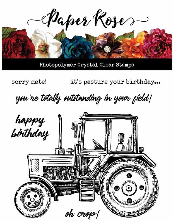 Vintage Tractor Clear Stamp