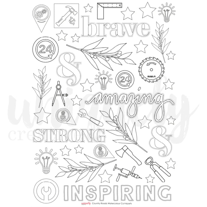 Country Roads Watercolour Cut-Aparts