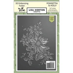 Poinsettia & Holly 5x7 Embossing Folder & Die by Lisa Horton