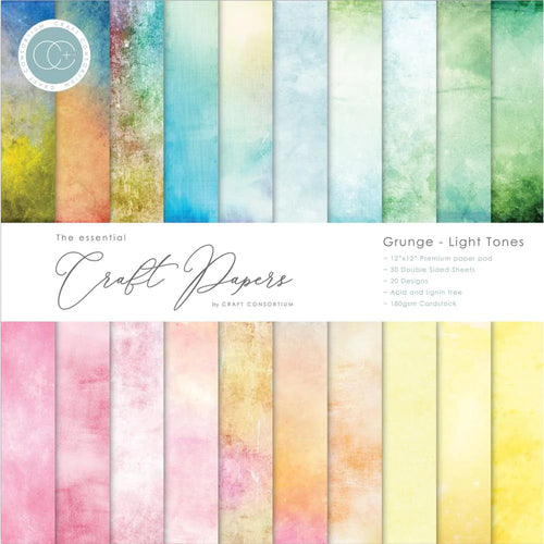 Grunge Light Tones 12 x 12 Paper Pad by Craft Consortium