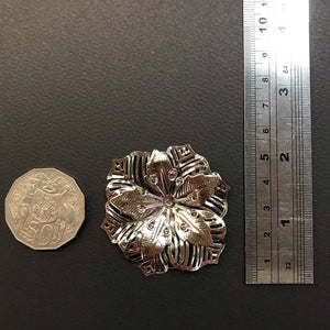 Metal Flower silver finish