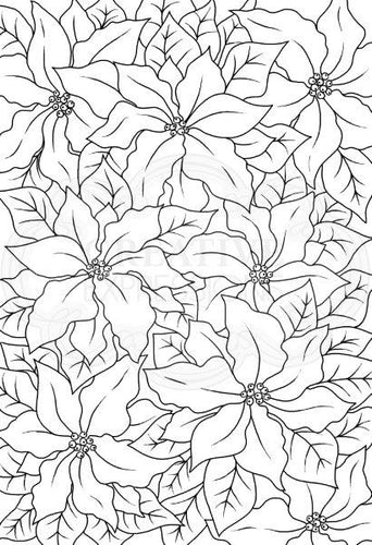 Poinsettia Lace 4” x 6” Stamp