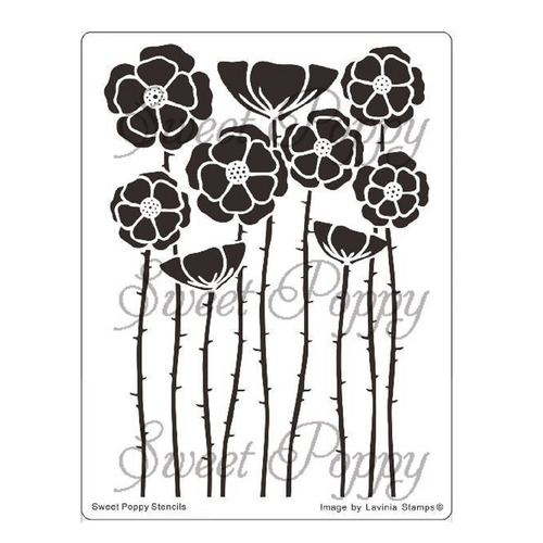 Wall of Poppies Metal Stencil SP1-244 Sweet Poppy