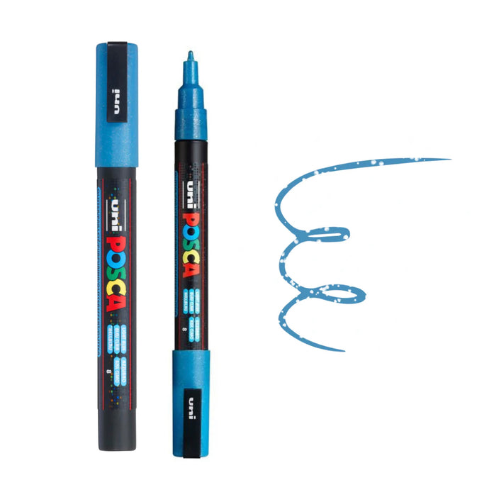 Posca PC-3ML Light Blue Glitter Paint Pen