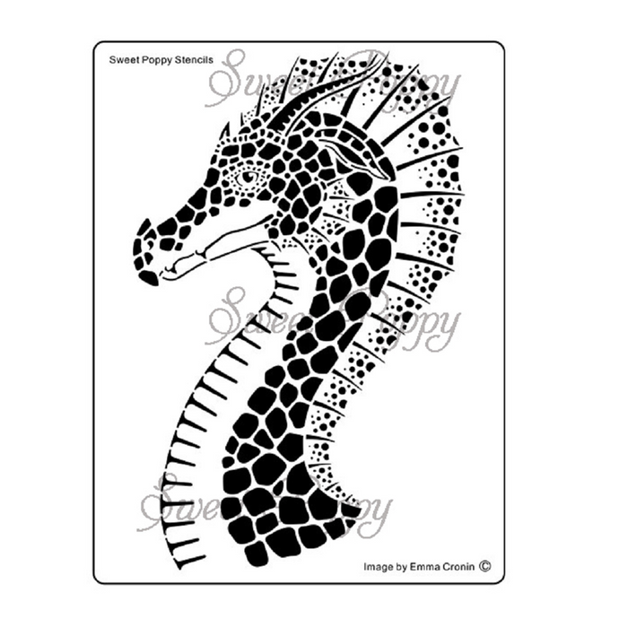 Black Tip Dragons Head Metal Stencil SP1-228