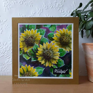 Sunflower Rays Floral Stamp Set JGS835 by Jane Gill